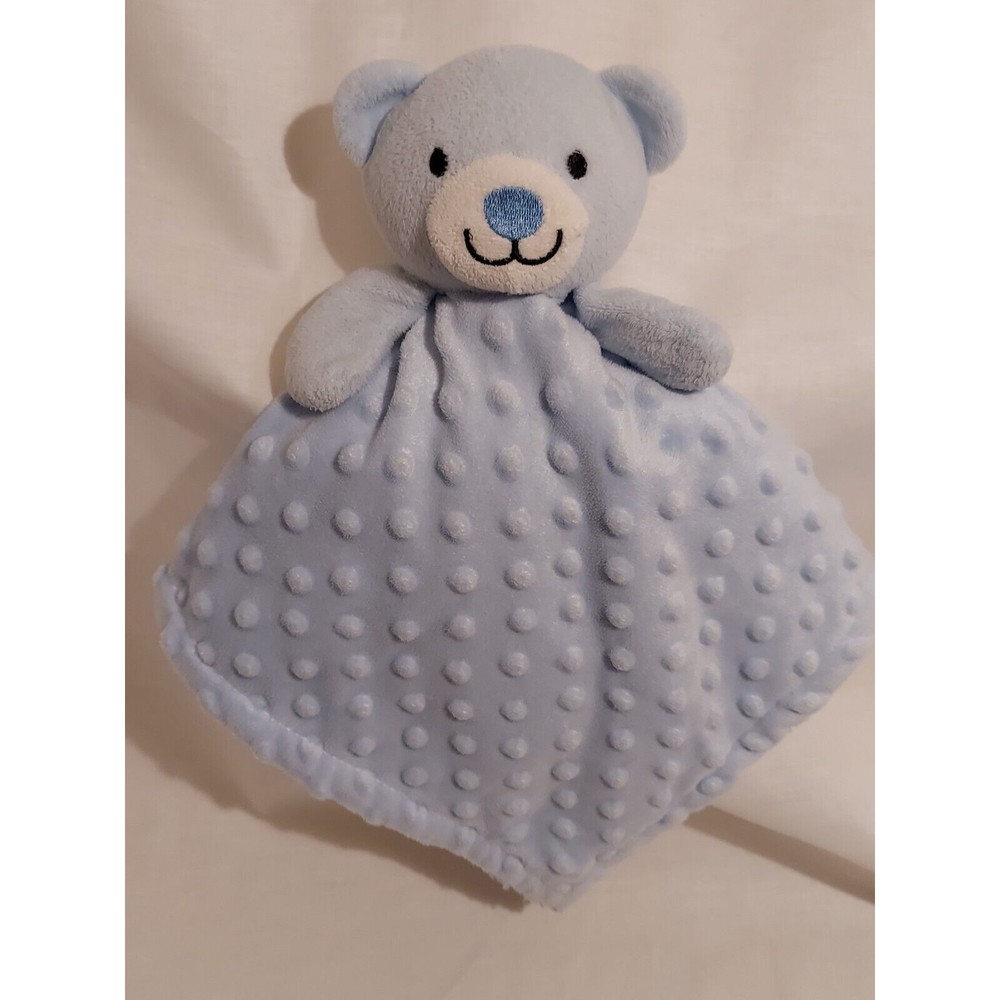 Little Beginnings Light Blue White Teddy Bear Stuffed Animal Plush Blanket Lovey
